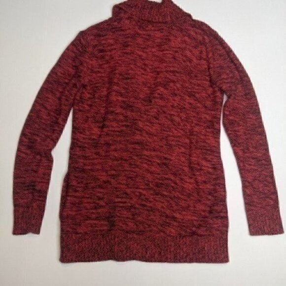 Armani Exchange Collared Cardigan Sweater Small Red Black Marble Knit Academia - Picture 5 of 6